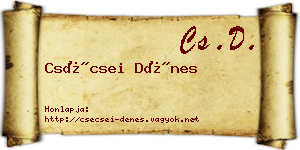 Csécsei Dénes névjegykártya