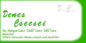 denes csecsei business card